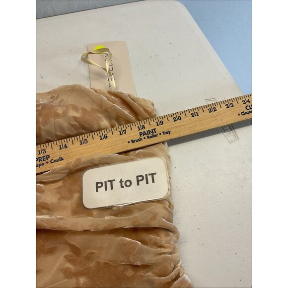 Revelry Jade Floral Burnout‎ Dress Gown One Shoulder Champagne Size 16 NWT - Picture 12 of 15